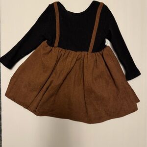 Black and Brown Long Sleeve Dress